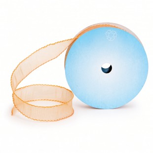 Rolă plasă poliester piersică cu margini ondulate 4 cm × 10 m pentru flori